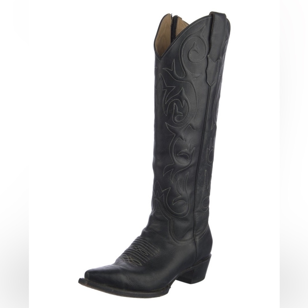 Stetson Blair Black Western Cowboy Leather Boots - Picture 2 of 5